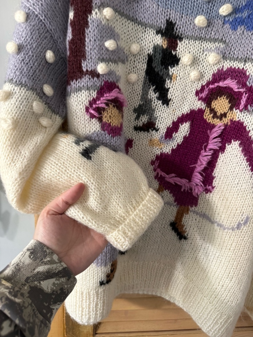 Vintage Samantha Taylor Mohair Winter Scene Sweater - Picture 4 of 8